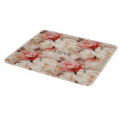 Pretty in Pink: Blush Cream Rose Floral カッティングボード (角)