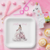 Pretty in Pink Bridal Shower Paper Plates ペーパープレート (パーティー)