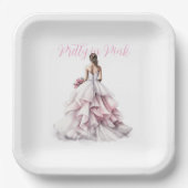 Pretty in Pink Bridal Shower Paper Plates ペーパープレート (正面)