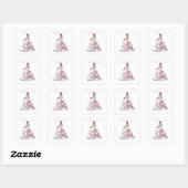 Pretty in Pink Bridal Shower Square Sticker スクエアシール (シート)