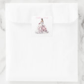 Pretty in Pink Bridal Shower Square Sticker スクエアシール (バッグ)