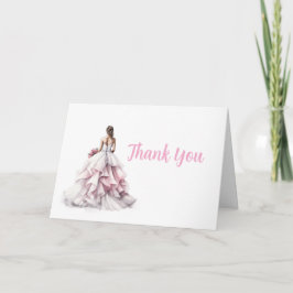 Pretty in Pink Bridal Shower Thank You Card サンキューカード