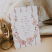 Pretty in Pink Floral Bridal Shower Invitation 招待状