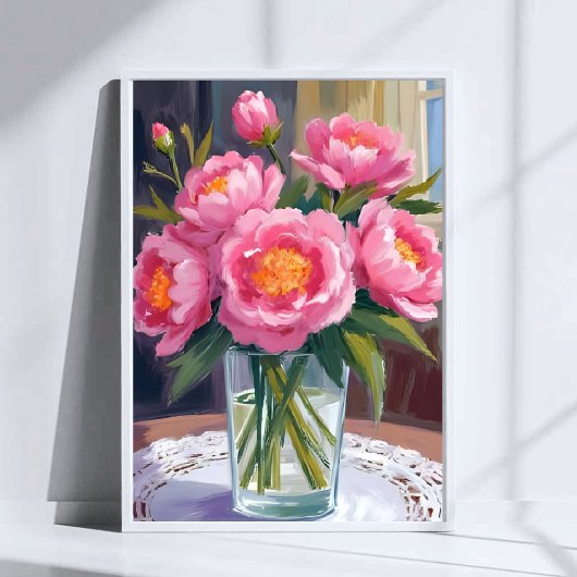 Pretty in Pink Flower Bouquet | Peony Floral ポスター