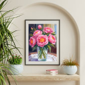 Pretty in Pink Flower Bouquet | Peony Floral ポスター