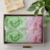 Pretty in Pink & Green Rose Tissue Wrap 薄葉紙 (ギフト)