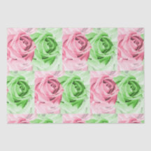 Pretty in Pink & Green Rose Tissue Wrap