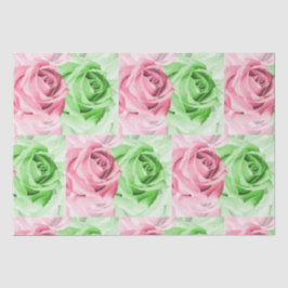 Pretty in Pink & Green Rose Tissue Wrap 薄葉紙
