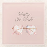 Pretty in Pink Heart Sunglasses  ガラスコースター<br><div class="desc">Pretty in Pink Heart Sunglasses</div>