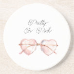 Pretty in Pink Heart Sunglasses on White コースター<br><div class="desc">Pretty in Pink Heart Sunglasses on white</div>