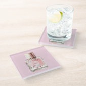 Pretty in Pink Nail Polish ガラスコースター (アングル)