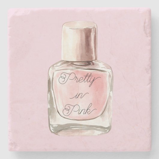 Pretty in Pink Nail Polish ストーンコースター (正面)