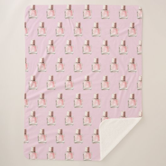 Pretty in Pink Nail Polish Bridal Shower シェルパブランケット (正面)