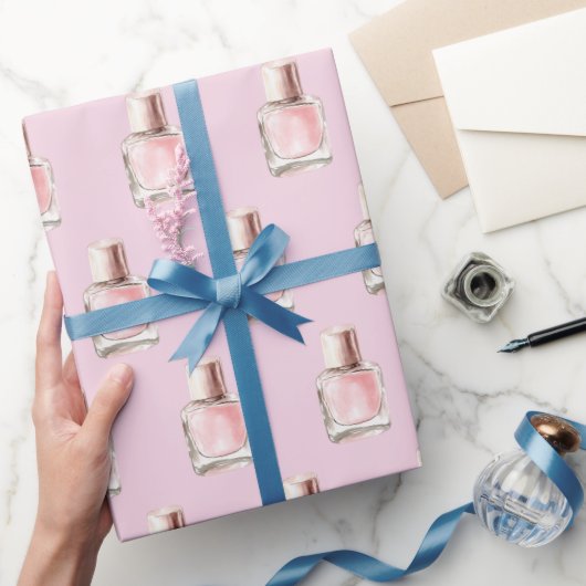 Pretty in Pink Nail Polish Bridal Shower ラッピングペーパー (ギフト)