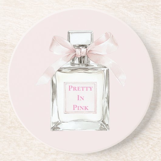Pretty in Pink Perfume Bottle Bow   コースター (正面)