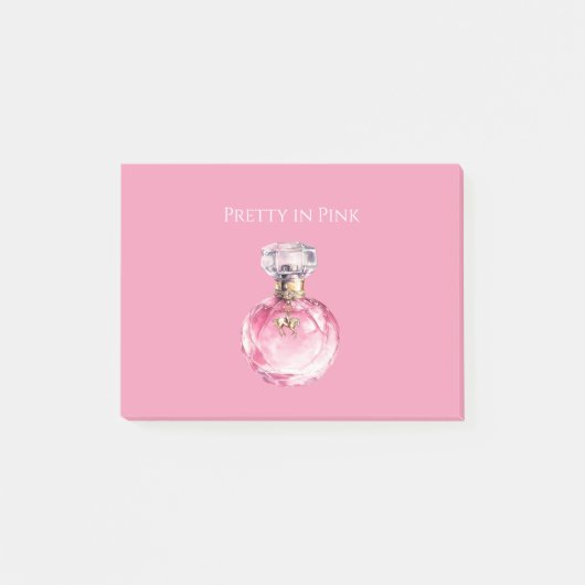 Pretty in Pink Perfume Bottle Gold Horse Charm ポストイット (正面)
