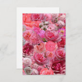 Pretty in Pink Rose Collage ノートカード (正面/裏面)