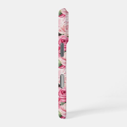 Pretty in Pink Roses Floral Hand Nail Polish iPhoneケース (右側面)