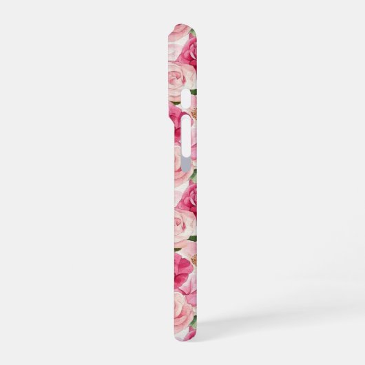 Pretty in Pink Roses Floral Hand Nail Polish iPhoneケース (左側面)