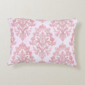 Pretty in Pink Victorian Damask Watercolor Pattern アクセントクッション (裏面)