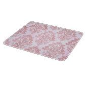 Pretty in Pink Victorian Damask Watercolor Pattern カッティングボード (角)