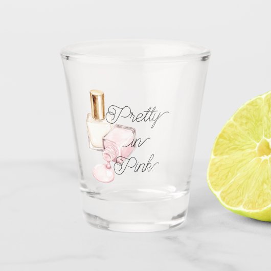 Pretty in Pink White Nail Polish ショットグラス (正面)