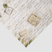 Pretty Ivory Roses on Simulated Text and Stamps 薄葉紙 (詳細)