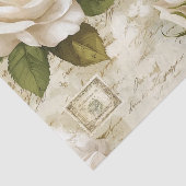 Pretty Ivory Roses with Simulated Text and Stamps 薄葉紙 (詳細)