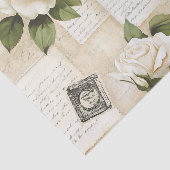 Pretty Ivory Roses with Simulated Text and Stamps 薄葉紙 (詳細)