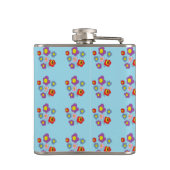 Pretty Ladybug and Flowers Light Blue Pattern フラスク (裏面)