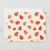 Pretty Ladybug Garden Buttercream Thank You Card ノートカード (裏面)