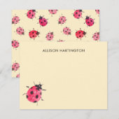 Pretty Ladybug Garden Buttercream Thank You Card ノートカード (正面/裏面)