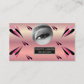 Pretty Lashes モダンブルーミニマリストアイイラスト 名刺 (正面)