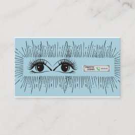 Pretty Lashes Modern Blue Minimalist Eye Illustrat 紹介カード
