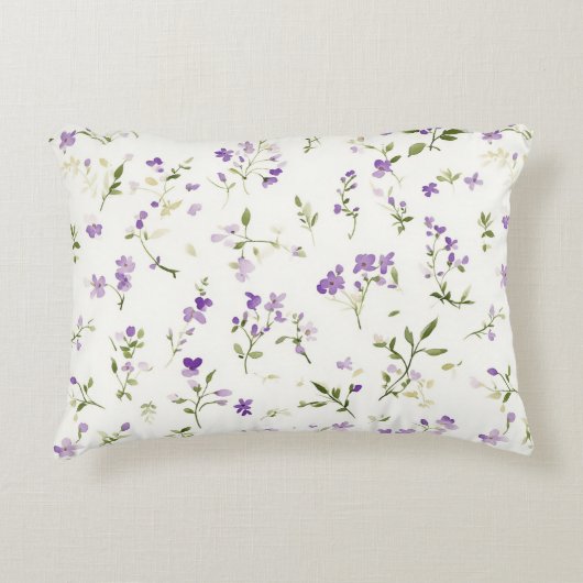 Pretty Lavender Flowers アクセントクッション (正面)