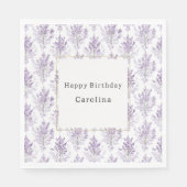 Pretty Lavender Flowers Birthday スタンダードランチョンナプキン (正面)