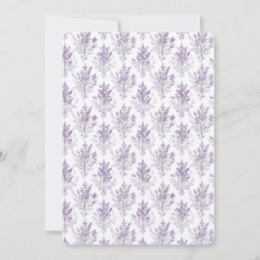 Pretty Lavender Flowers Wedding 招待状 (裏面)