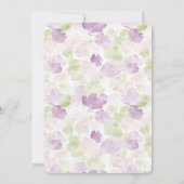 Pretty Lavender Purple Green Bridal Shower 招待状 (裏面)