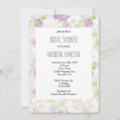 Pretty Lavender Purple Green Bridal Shower 招待状 (正面)