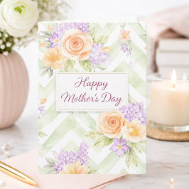 Pretty Lavender Watercolor Floral Mother's Day カード