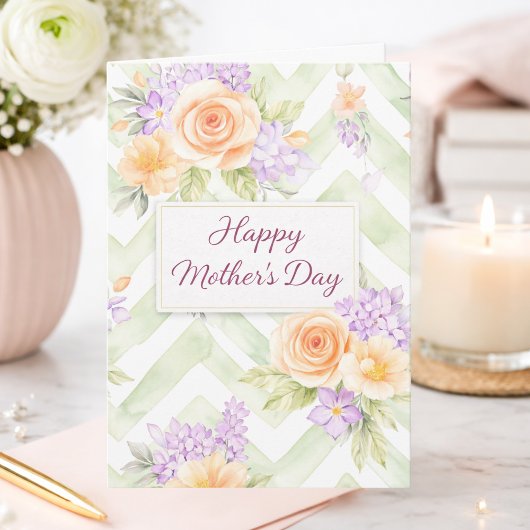 Pretty Lavender Watercolor Floral Mother's Day カード