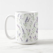 Pretty Lavender White Flowers Bridal Shower コーヒーマグカップ (左)