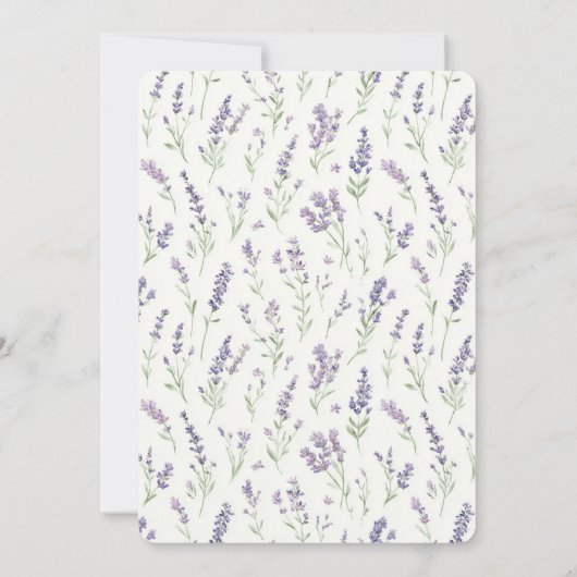 Pretty Lavender White Flowers Bridal Shower 招待状 (裏面)