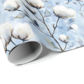 Pretty Light Blue White Floral Bridal Shower ラッピングペーパー (ロールコーナー)