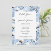 Pretty Light Blue White Floral Bridal Shower 招待状 (スタンド正面)