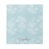 Pretty Light Blue White Floral Faux Lace   ノートパッド (正面)