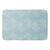 Pretty Light Blue White Floral Faux Lace バスマット (正面)
