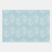 Pretty Light Blue White Floral Faux Lace Wedding ラッピングペーパーシート (正面3)