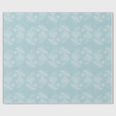 Pretty Light Blue White Floral Faux Lace Wedding ラッピングペーパー (フラット)