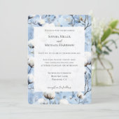 Pretty Light Blue White Floral Wedding 招待状 (スタンド正面)
